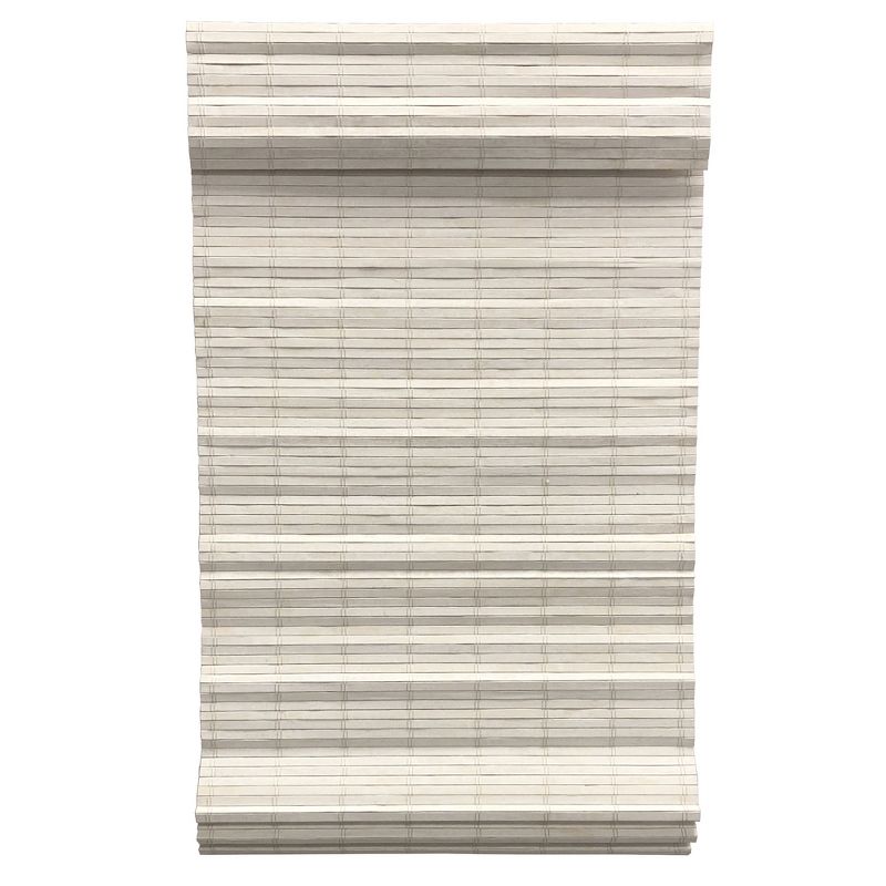Radiance Brooklyn Cordless White Distressed Bamboo Roman Shade, 1 of 6