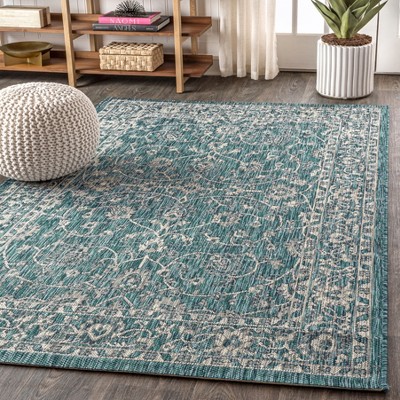 Elegant Charcoal and Light Gray 9' x 12' Handwoven Indoor/Outdoor Rug