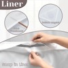 Aoibox No Hook Slub Textured Shower Curtain with Snap in Liner - Dark Gray Fabric Outer & Waterproof Inner, Hotel Style with See Through Top Window - 3 of 4