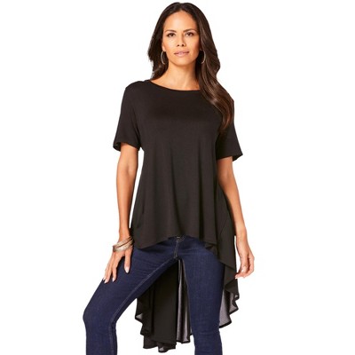 Roaman's Women's Plus Size Georgette-Back Ultra Femme Tunic