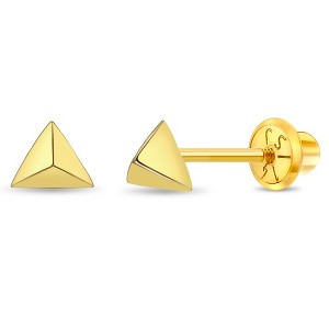 Girls' Dainty Triangle Screw Back 14k Gold Earrings - In Season Jewelry - 1 of 4