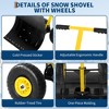 Snow Shovel with Wheels, Steel Blade Snow Pusher, Adjustable Angle/Height Handle - 4 of 4