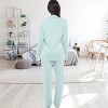 ADR Lightweight 100% Cotton Women's Pajama Set, Soft Knit Long Sleeve Button Down Top and Pants - 2 of 3