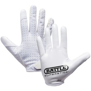 Battle Sports Youth Doom Speed Receiver Football Glove - White - 1 of 2
