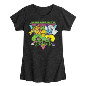 Girls' - Teenage Mutant Ninja Turtles - 80s Bebop Rocksteady Fitted Short Sleeve Graphic T-Shirt - 1 of 4