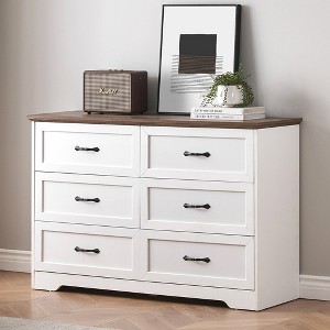 Whizmax Dresser for Bedroom with Drawers, Wood Drawer Dresser Chest of Drawers for Closet, Living Room, Hallway, Nursery, Kids Bedroom, White - 1 of 4