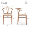 GlasFlength Dining Sets of 2, Stackable Dining Chair with Woven Seat, Perfect for Dining Room, Patio, Brown, 20"*17"*30" - 2 of 4