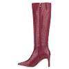 New York & Company Women's Isabelle- Croc Embossed Knee-High Boots - 8, RED CROC - 3 of 4