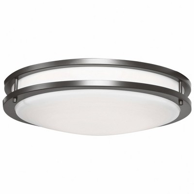 Bronze and Glass 15" LED Flush Mount Light