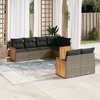 vidaXL 7 Piece Patio Sofa Set with Cushions Gray Poly Rattan - 2 of 4