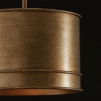 Mystic Luster Metal Drum Pendant Light with Adjustable Chain