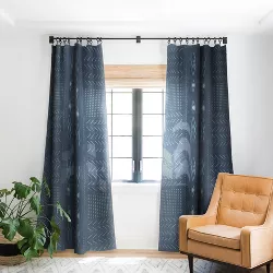 Mirimo Native Mudcloth Denim Single Panel Room Darkening Window Curtain - Deny Designs