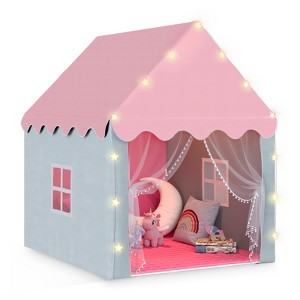 SUGIFT Kids Play Tent House with Lights Large Indoor Outdoor Playhouse with Cotton Mat Breathable Fabric - 1 of 4