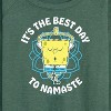 Women's - SpongeBob SquarePants - The Best Day To Namaste Lightweight French Terry Wide Neck Long Sleeve Shirt - 2 of 4
