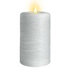 LumiPur 3.5"x7" Signature Natural Glow Flickering Flameless LED Wax Pillar Candle Gray Fog - 3 of 4