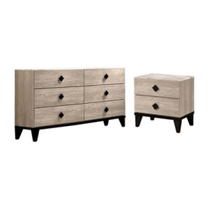 2pc Granite Nightstand And Dresser Set Beige Espresso Homes Inside Out Target