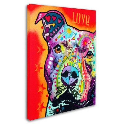 Trademark Fine Art -Dean Russo 'Thoughtful Pitbull' Canvas Art-18x24