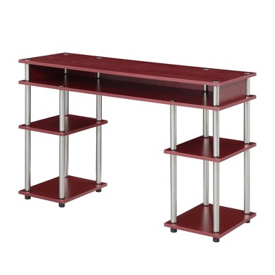 Designs2Go No Tools Student Desk with Shelves Dark Cranberry Red - Breighton Home