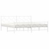 vidaXL White King Bed Frame with Headboard/Footboard - Steel Metal Bedroom Furniture - 4 of 4