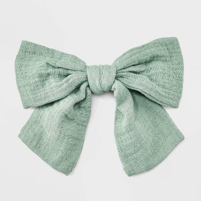 Wrinkled Linen Bow Hair Barrette - Universal Thread™