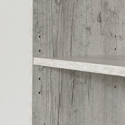 Seaside Pine Adjustable 5-Shelf Narrow Bookcase