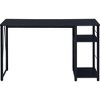 Royal Hampton Writing Desk with 2 Tier Side Shelves and Tubular Metal Legs, Black - 3 of 4