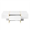Modern Coffee Table, Rectangular Modern Style Coffee Table with 2 Drawers, Retro End Table for Home, Office - 2 of 4