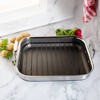 Livwell Brands Diamond Clad Hybrid Roasting Pan with Basket Nonstick Stainless Steel: 14" Tri-Ply, Oven & Dishwasher Safe - 2 of 4
