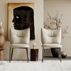 Luck Live Dining Chairs Set of 2 Leather Upholstery Metal Frame - 2 of 4
