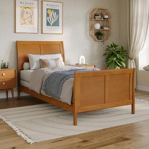 AFI Furnishings Portland Twin XL Foundation Bed with Matching Footboard, Light Toffee - 1 of 4