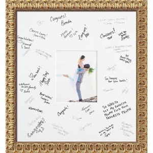 Florentine Signature Mat Picture Frame – Guest Book Alternative for Weddings, Graduations, or Retirement – Autograph Photo Mat for Signature Board - 1 of 4