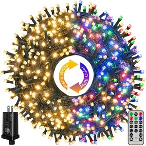 Ollny 640 LED Warm White/Multi-color String Lights (Green Cable, Plug in, 11 Modes) - 1 of 4