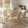 7 Piece Dining Set, Dining Table Set For 6, Dining Set Solid Wood, Dining Sets Round With 6 High-Back Design Chairs For Dining Room-Cuddlewood - 2 of 4
