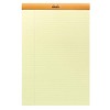 Rhodia Staplebound Notepad - Lined 80 sheets / Yellow paper - 8 1/4 x 12 1/2 - Orange cover - 2 of 3