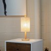 Modern Classic Oak Desk Lamp – Natural Paper-Rattan Weave Shade, 110–120V Plug-In European-Style Light for Living Room, Bedroom or Study - 3 of 4