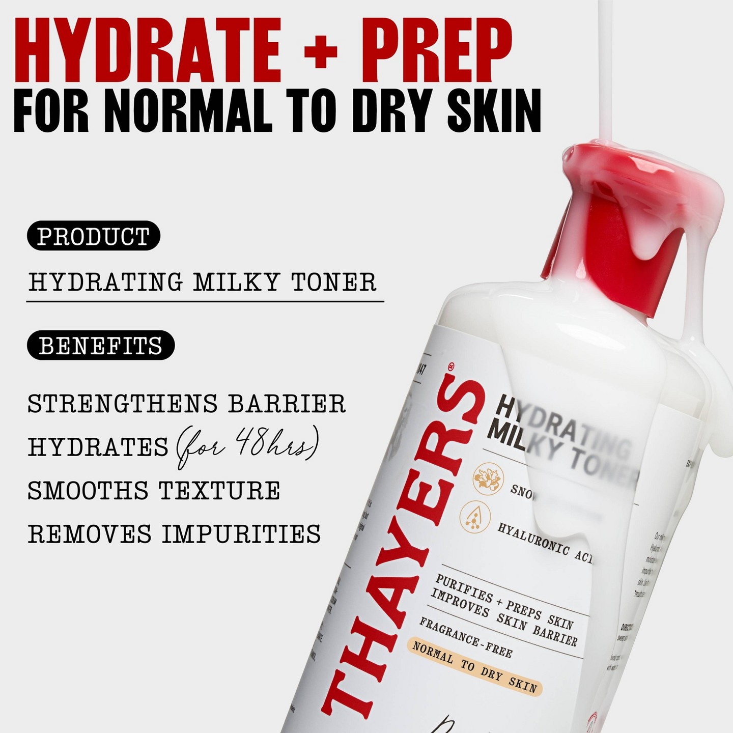 Молочный тоник для лица Thayers Natural Remedies с гиалуроновой кислотой, 12 fl oz — фото 5