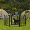 32 inch 8 Panels Metal Dog Pen Pet Dog Fence Outdoor Exercise Pen with Doors Black - 4 of 4