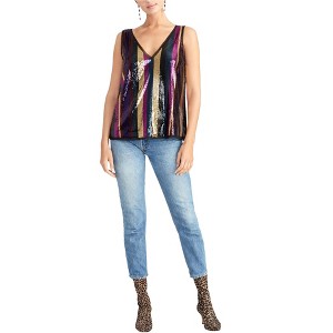 Rachel Roy Womens Sequins Stripe Cami Tank Top - 1 of 1