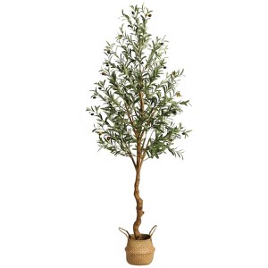 Artificial Olive Tree 6/5ft, Realistic Faux Olive Tree with Fruits for Indoor Decor - 1 of 4