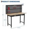 Garage Workbench with Pegboard, Heavy Duty Work Table with Drawers & Hanging Kits, Metal Tool Work Bench for Garage Warehouse Workshop - 2 of 4