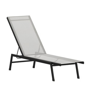 Flash Furniture Brazos Adjustable Chaise Lounge Chair, All-Weather Outdoor Five-Position Recliner - 1 of 4
