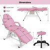 Costway 72" Massage Bed with Hydraulic Stool Adjustable Backrest & Legrest Storage Boxes Black/White/Pink - 3 of 4