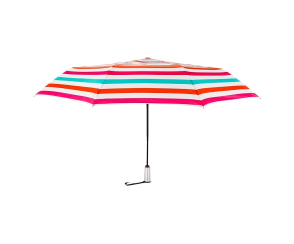 ShedRain Auto Open/Close Air Vent Compact Umbrella  - Pink Stripe