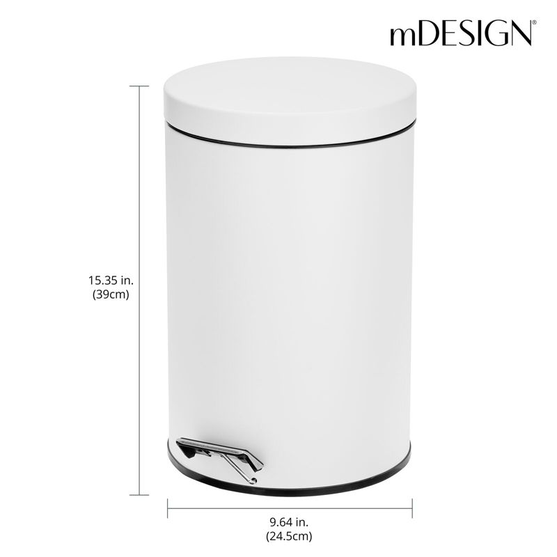 mDesign Round Step Trash Can Garbage Bin, Removable Liner, 2 of 7