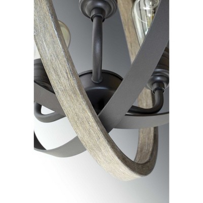 Galvanized and Antique White 6-Light Globe Pendant