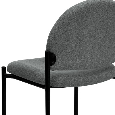 Gray Fabric and Black Metal Stackable Reception Chair