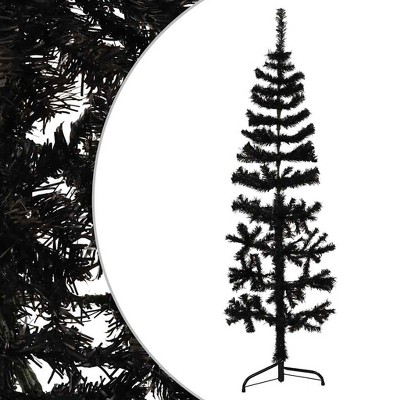 vidaXL Artificial Half Christmas Tree Black - 47.2"