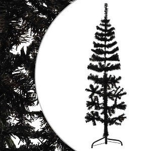 vidaXL Artificial Half Christmas Tree Black - 47.2" - 1 of 4