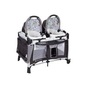 Baby Trend Go-Lite Twins Nursery Center Playard with Bassinet and Travel Bag - Drip Drop Blue - Blue, Unisex - 1 of 3