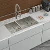 Double Bowl(50/50) Undermount Sink- 33inx19in Double Bowl Kitchen Sink 16 Gauge with Two 10in Deep Basin - 2 of 4